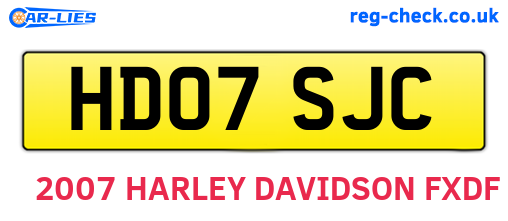 HD07SJC are the vehicle registration plates.