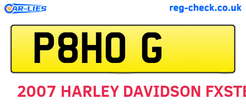 P8HOG are the vehicle registration plates.