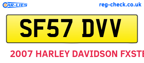 SF57DVV are the vehicle registration plates.