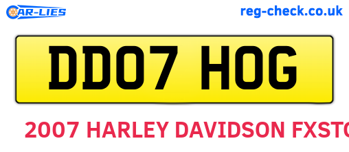 DD07HOG are the vehicle registration plates.