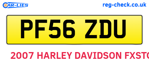 PF56ZDU are the vehicle registration plates.