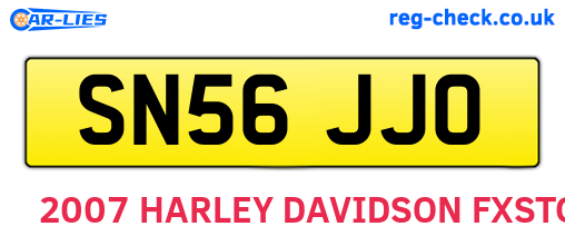 SN56JJO are the vehicle registration plates.