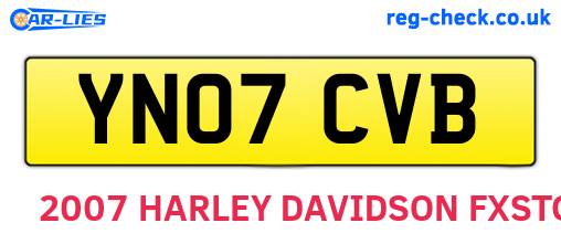 YN07CVB are the vehicle registration plates.