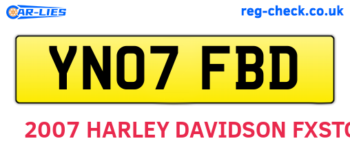 YN07FBD are the vehicle registration plates.
