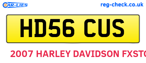 HD56CUS are the vehicle registration plates.