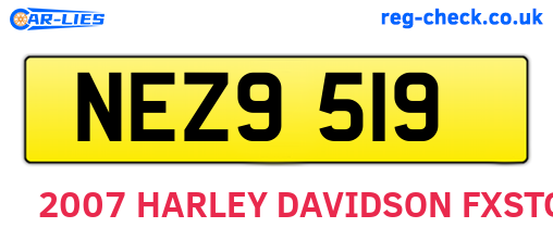 NEZ9519 are the vehicle registration plates.