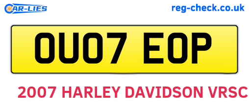 OU07EOP are the vehicle registration plates.