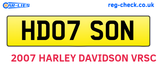 HD07SON are the vehicle registration plates.