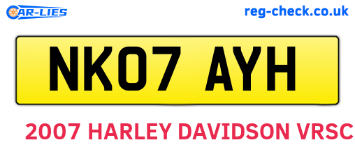 NK07AYH are the vehicle registration plates.