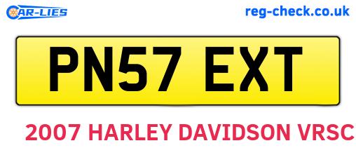 PN57EXT are the vehicle registration plates.