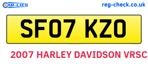 SF07KZO are the vehicle registration plates.