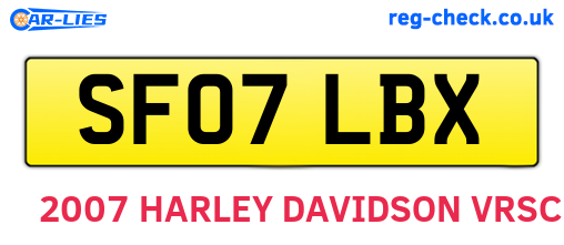 SF07LBX are the vehicle registration plates.
