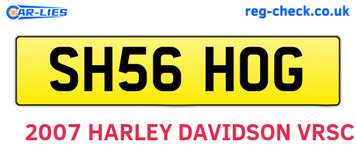 SH56HOG are the vehicle registration plates.