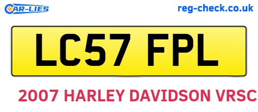 LC57FPL are the vehicle registration plates.
