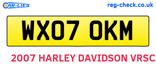 WX07OKM are the vehicle registration plates.