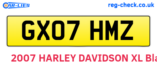 GX07HMZ are the vehicle registration plates.