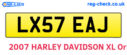 LX57EAJ are the vehicle registration plates.