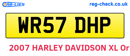 WR57DHP are the vehicle registration plates.