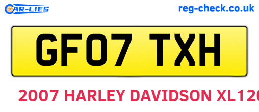 GF07TXH are the vehicle registration plates.