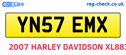 YN57EMX are the vehicle registration plates.