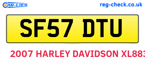 SF57DTU are the vehicle registration plates.