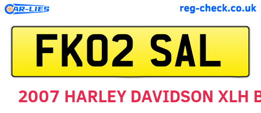 FK02SAL are the vehicle registration plates.