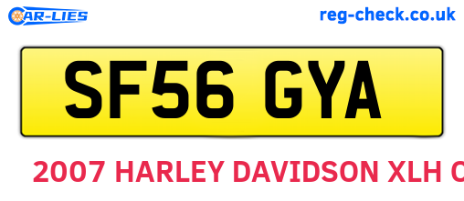SF56GYA are the vehicle registration plates.