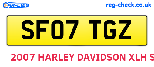 SF07TGZ are the vehicle registration plates.