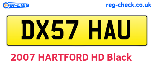 DX57HAU are the vehicle registration plates.