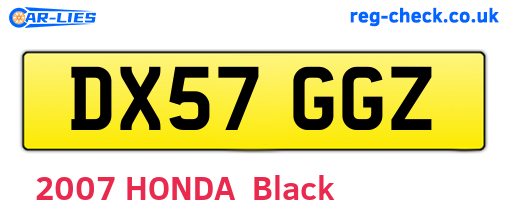DX57GGZ are the vehicle registration plates.