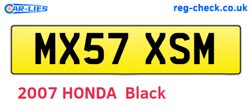 MX57XSM are the vehicle registration plates.
