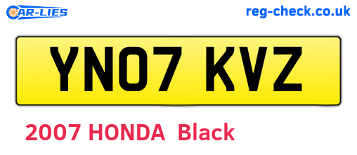 YN07KVZ are the vehicle registration plates.