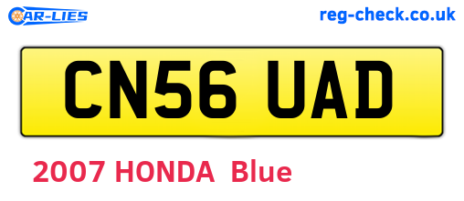 CN56UAD are the vehicle registration plates.