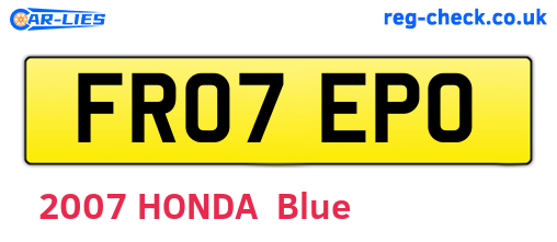 FR07EPO are the vehicle registration plates.