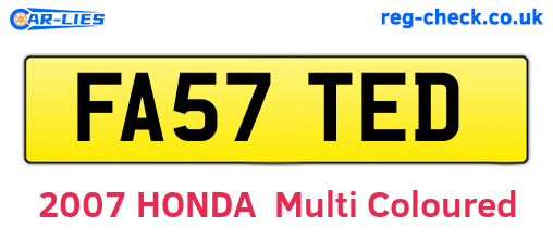 FA57TED are the vehicle registration plates.