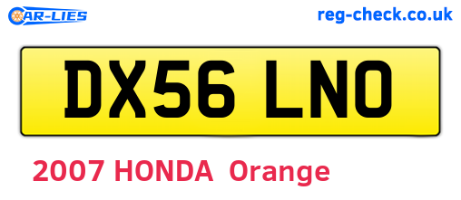 DX56LNO are the vehicle registration plates.