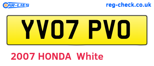 YV07PVO are the vehicle registration plates.