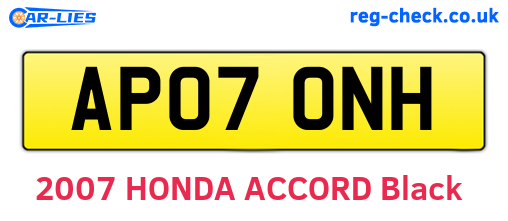 AP07ONH are the vehicle registration plates.