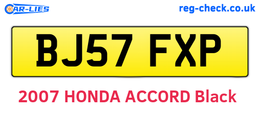 BJ57FXP are the vehicle registration plates.