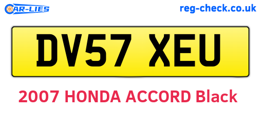 DV57XEU are the vehicle registration plates.