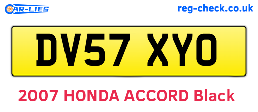DV57XYO are the vehicle registration plates.