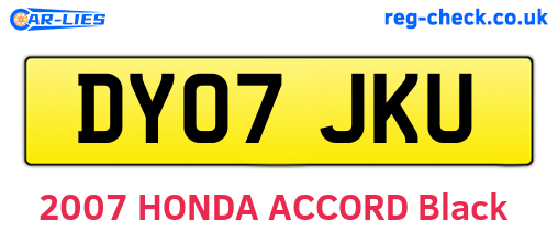 DY07JKU are the vehicle registration plates.