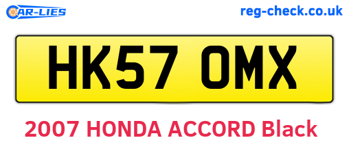 HK57OMX are the vehicle registration plates.