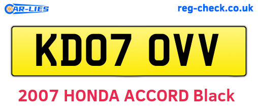 KD07OVV are the vehicle registration plates.