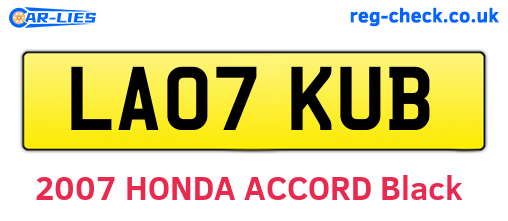 LA07KUB are the vehicle registration plates.
