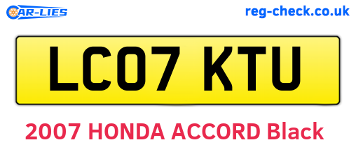 LC07KTU are the vehicle registration plates.