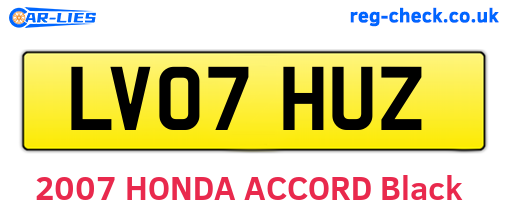 LV07HUZ are the vehicle registration plates.