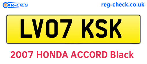 LV07KSK are the vehicle registration plates.