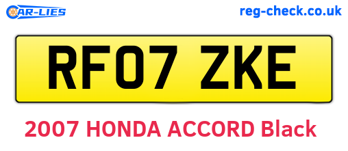 RF07ZKE are the vehicle registration plates.