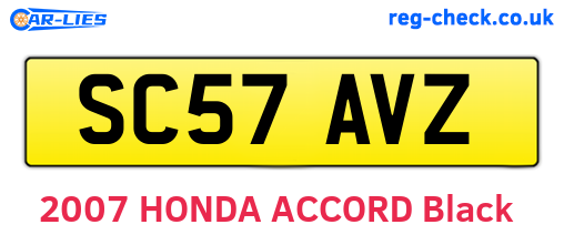 SC57AVZ are the vehicle registration plates.